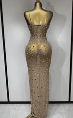 Elle Rhinestone Mesh See Through Bodycon Dress