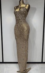 Elle Rhinestone Mesh See Through Bodycon Dress