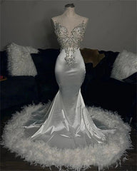 Elegant White Beaded Sweetheart Long Prom Dress