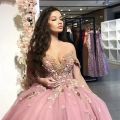 Dusty Pink Princess Ball Gown Quinceanera Dress