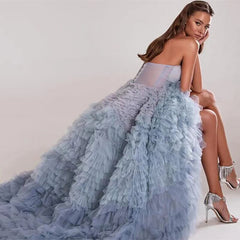 Elegant A-Line Tiered Tulle Floor-Length Women Wedding Dresses Bridal Engagement Party Prom Gowns Wear