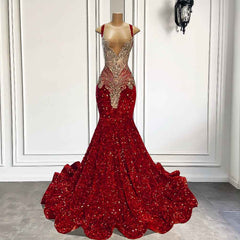 Gorgeous Silver Crystal Mermaid Prom Dress for Stunning Elegance