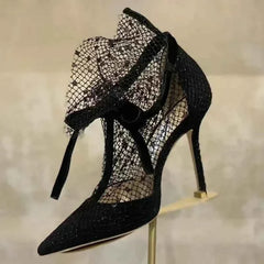 French Bow Tie High Heels