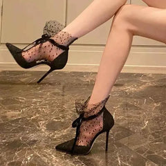 French Bow Tie High Heels