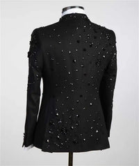 Embellished Double-Breasted Showpiece Suit and Pants | Luxury 2-Piece Men's Set