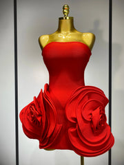 Brielle Red Strapless Bandage Dress