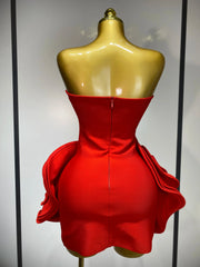 Brielle Red Strapless Bandage Dress