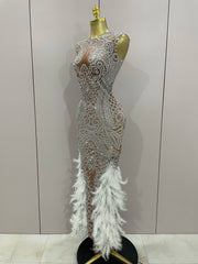 Ari Feather Evening Dress