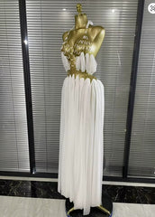 Charlotte Halter Sequined Circle Prairie Long Maxi Dress