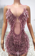 Dana Sparkly Water Drop Mesh Crystal Party Dress - Ready to Ship