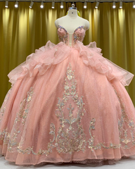Embroidery High Neck Quinceañera Dress
