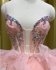 Embroidery High Neck Quinceañera Dress