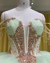 Enchanted Mint and Rose Gold Quinceañera Gown