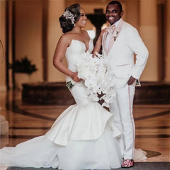 Deep V Sexy Mermaid Wedding Dress