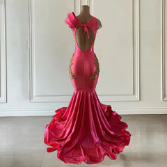 Elegant Gold Diamond Prom Dress