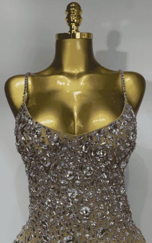 Elle Rhinestone Mesh See Through Bodycon Dress