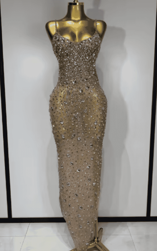 Elle Rhinestone Mesh See Through Bodycon Dress