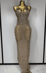 Elle Rhinestone Mesh See Through Bodycon Dress