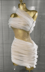Ava One Shoulder Mesh Mini Dress