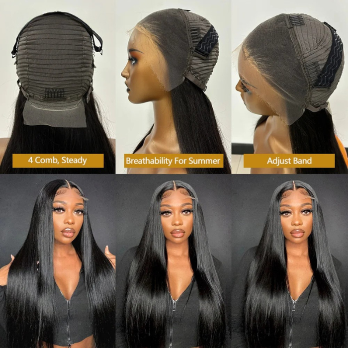 30 Inch Straight Human Hair Wig – 13x6 HD Transparent Lace Front Brazilian Wig