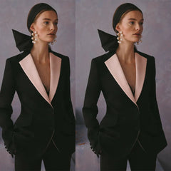 Elegant Blazers Set Long Sleeve Custom Made Two Piece Suits (Jacket+Pants)