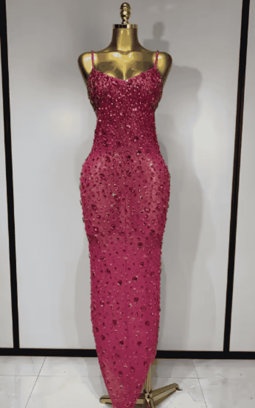 Elle Rhinestone Mesh See Through Bodycon Dress