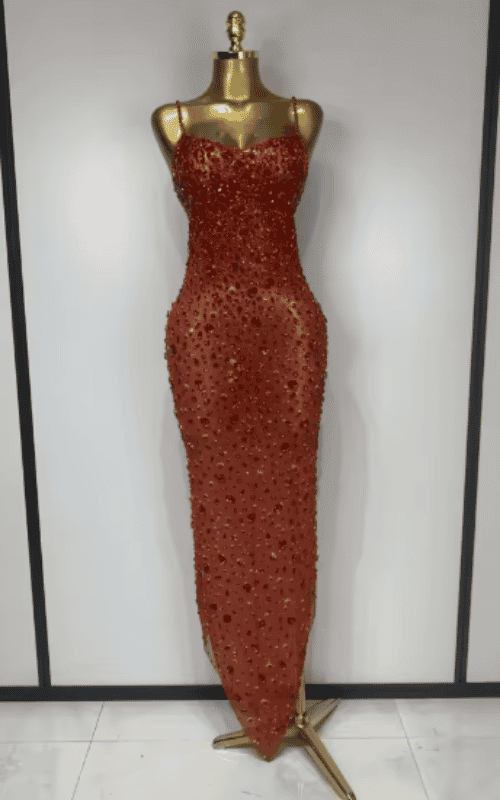 Elle Rhinestone Mesh See Through Bodycon Dress