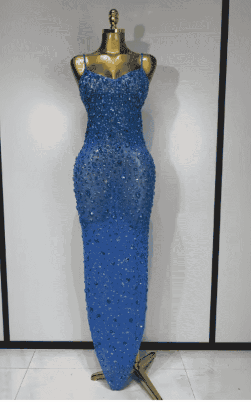 Elle Rhinestone Mesh See Through Bodycon Dress
