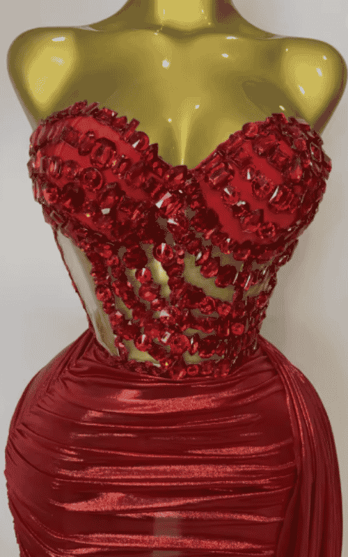 Amiyah Sparkly Diamond Strapless Two Piece Set