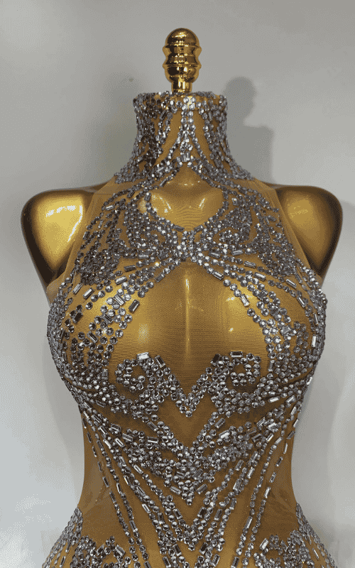 Britanny Diamonds Mesh See Through Dress