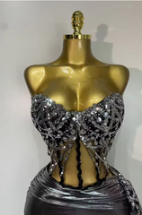 Amira Sparkly Sequins Two Piece Evening Party Set