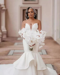 Deep V Sexy Mermaid Wedding Dress