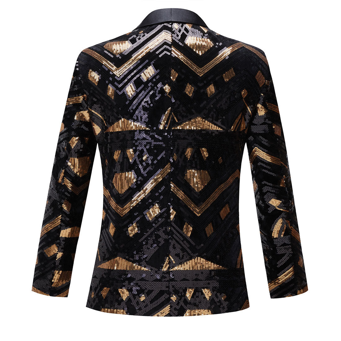 Black and Gold Sequin Men's Suit Jacket Pants | Luxury 2-Piece Party Set