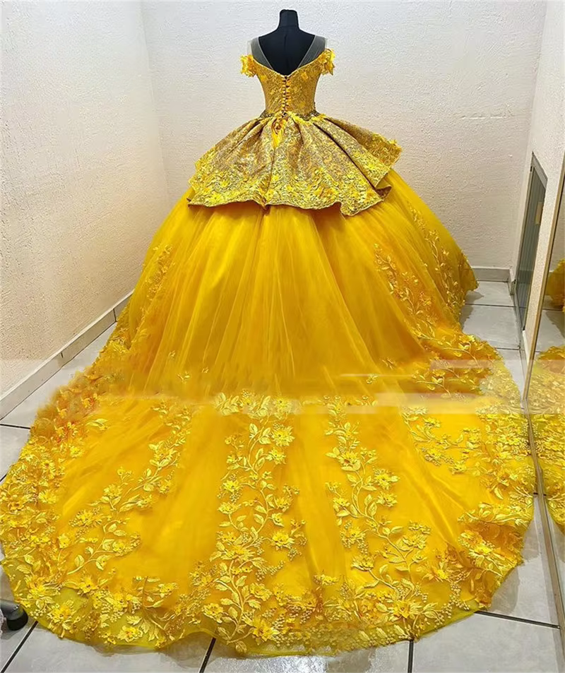 Gold Quinceañera Dress