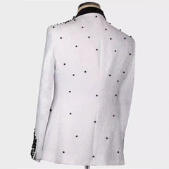 Elegant Sparkly Crystal Men Suits 2 Pieces Jacquard