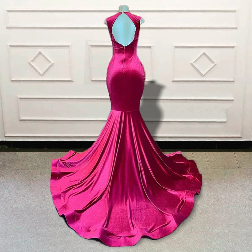 Glitter Beads Stone Mermaid Long Prom Dress with Cape