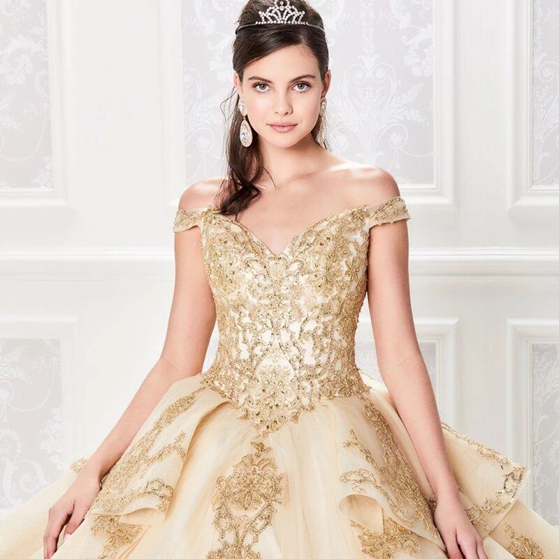 Champagne Princess Ball Gown Quinceanera Dress