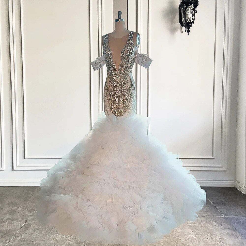Gorgeous Off-The-Shoulder Mermaid Wedding Gown