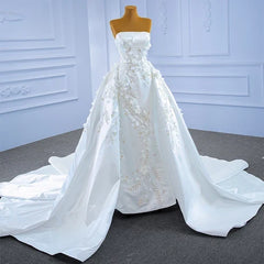 Floral Elegant Tube Top Wedding Dress