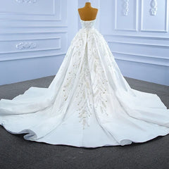 Floral Elegant Tube Top Wedding Dress
