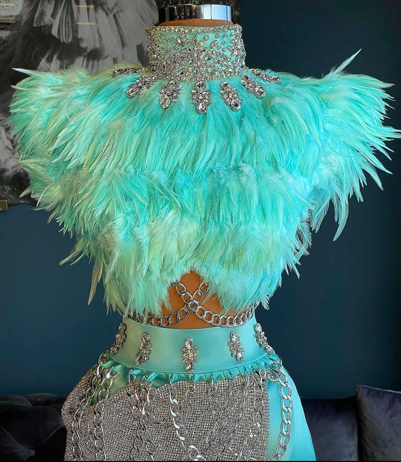 Elegant Feathered Cocktail Birthday Dress