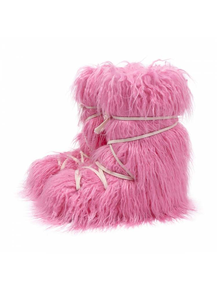 Fake Fur Plush Tie-wrap Flat Heel Snow Boots