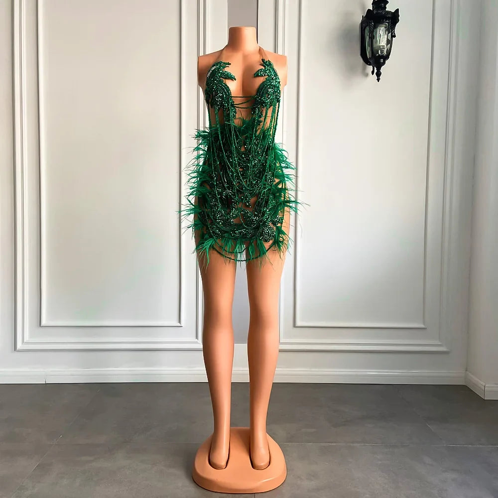 Dark Green Luxe: Short & Sparkly Birthday Dress