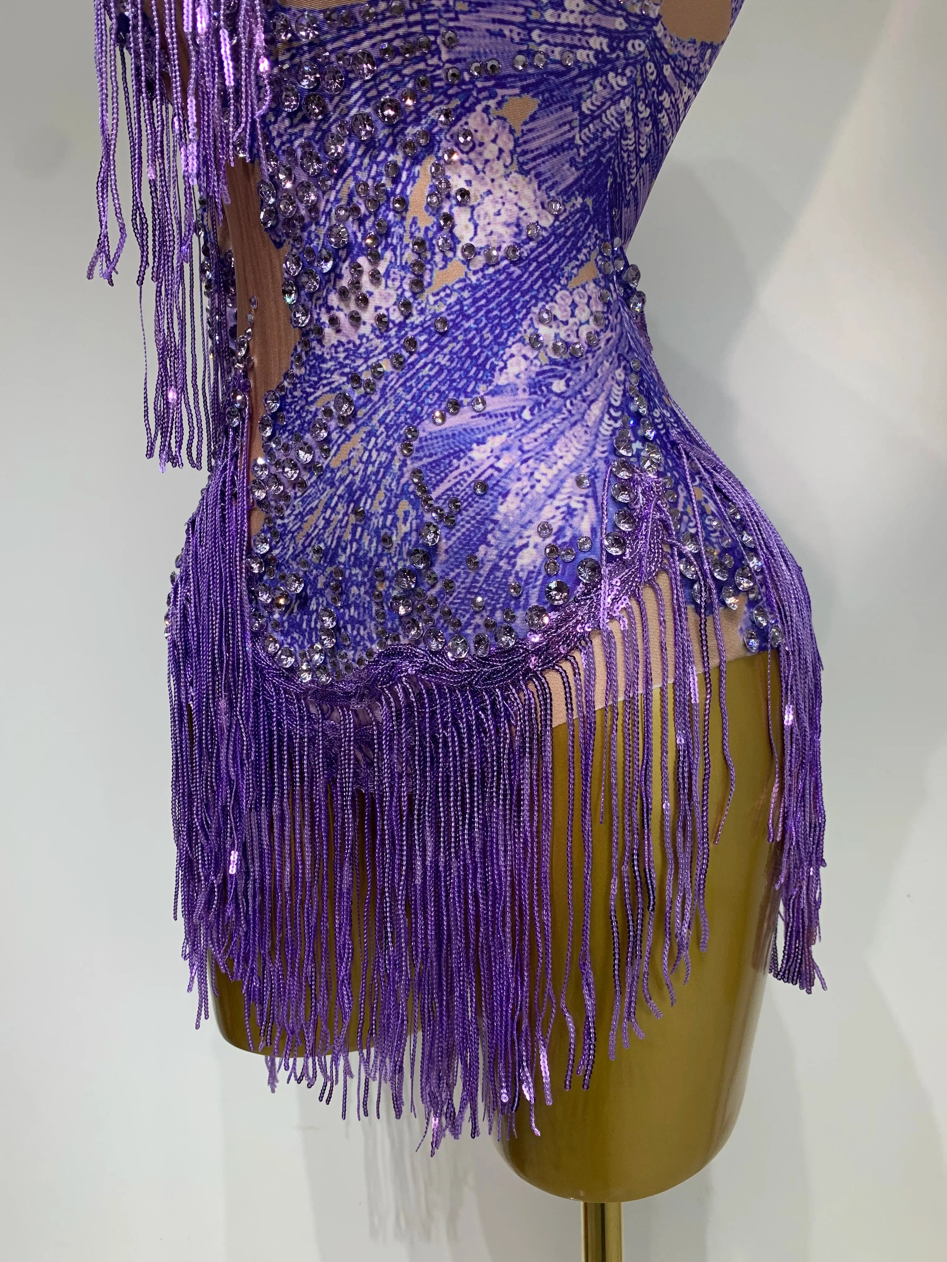 Celeste Purple Fringe Bodysuit