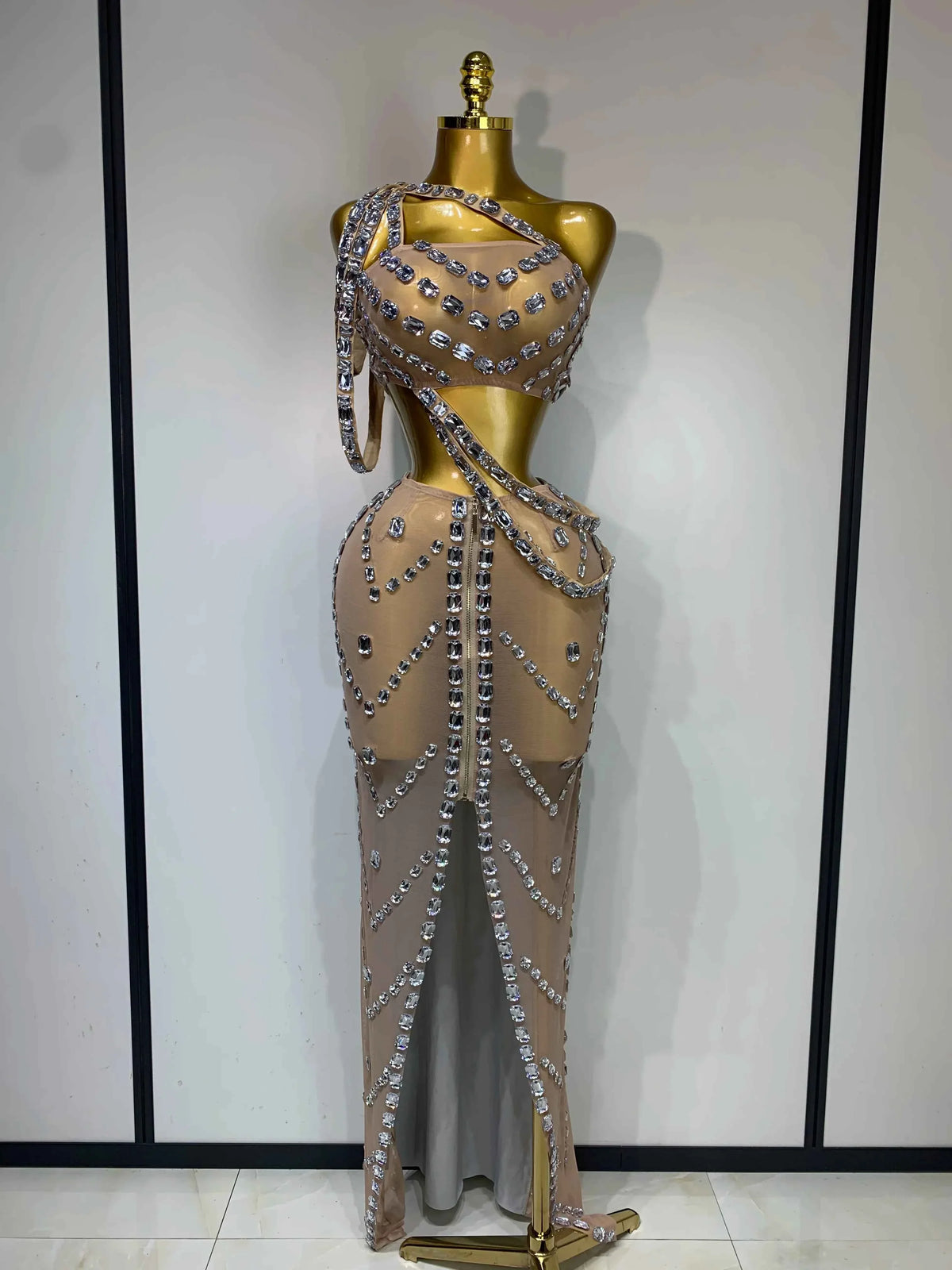 Angela Luxury Sparkling Rhinestones Two Piece Set