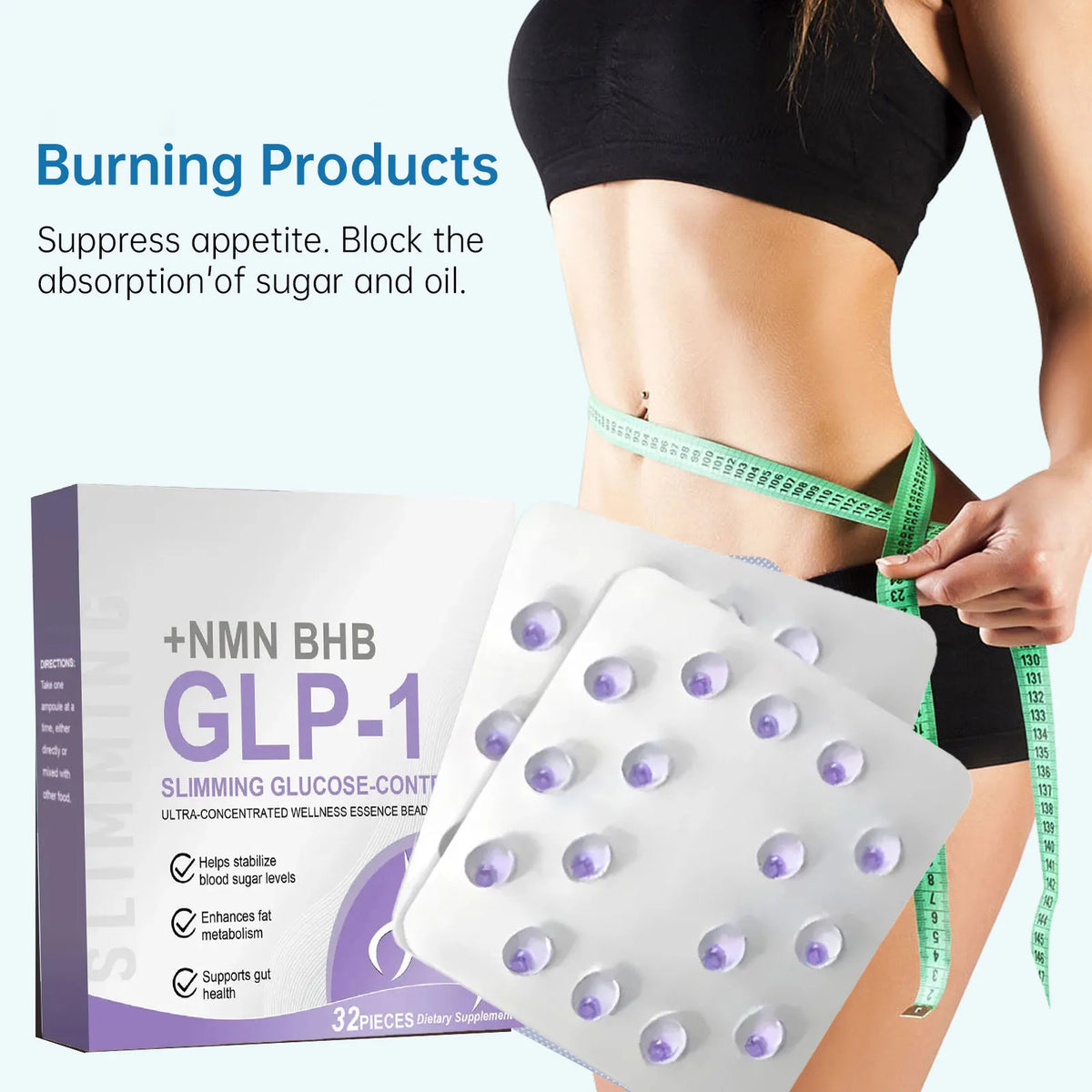 32 PCS GLP-1 Weight loss Product GLP-1 and NAD for Promote Intestinal Digestion - Women and Men