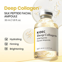 Deep Collagen Silk Peptide Intensive Lifting Ampoule Korean Anti-Aging Serum for Face with Collagen Skin Tightening & Firming