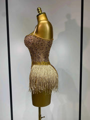 Frankie Rhinestone Fringe Bodysuit