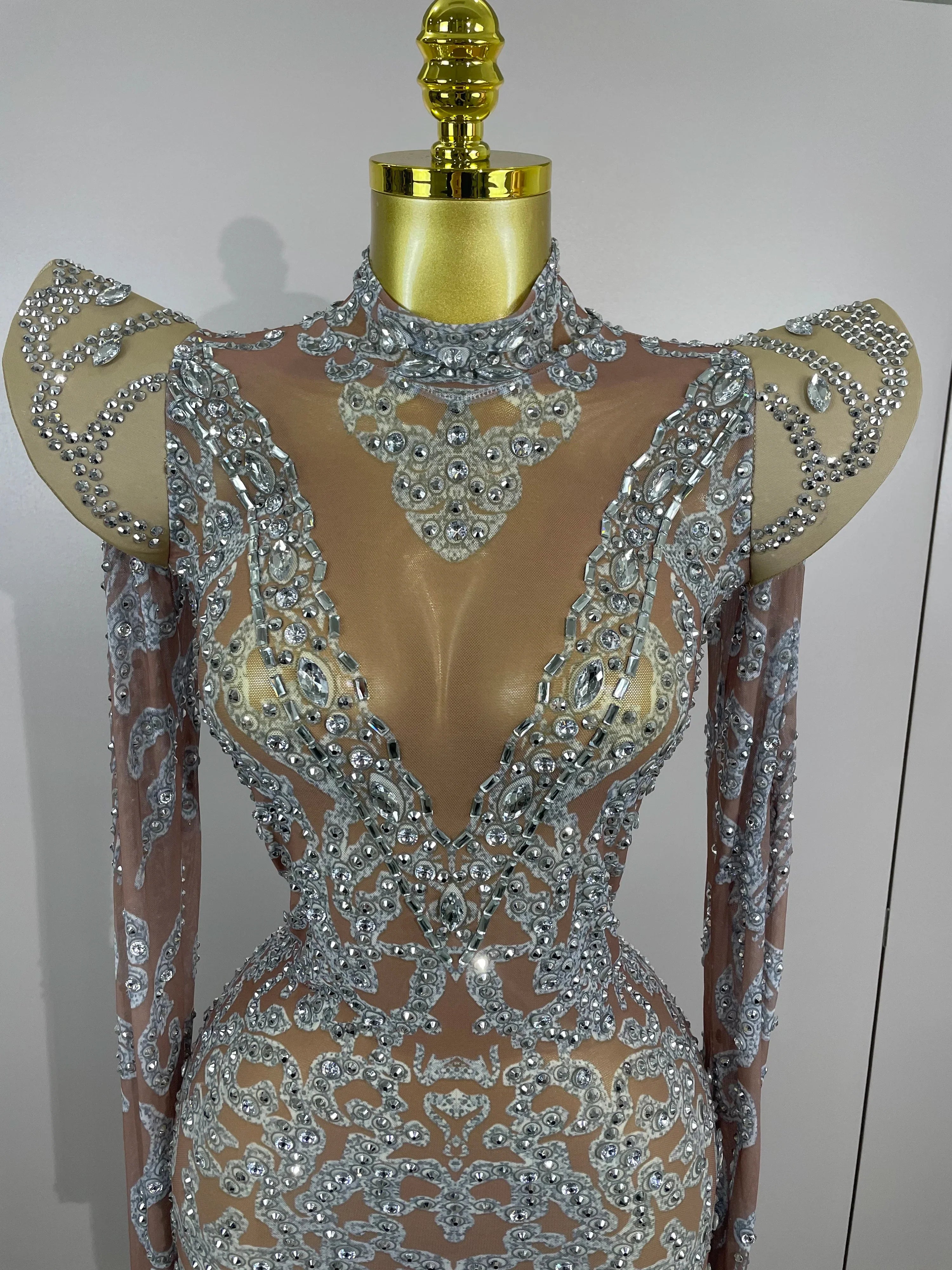 Camila Diamond High Shoulder Mini Dress