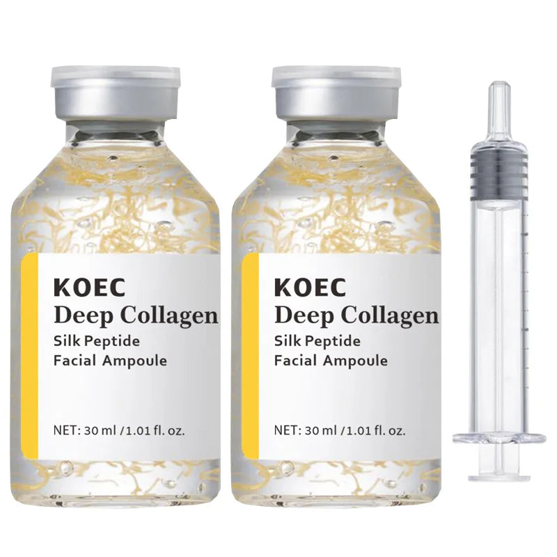 Deep Collagen Silk Peptide Intensive Lifting Ampoule Korean Anti-Aging Serum for Face with Collagen Skin Tightening & Firming
